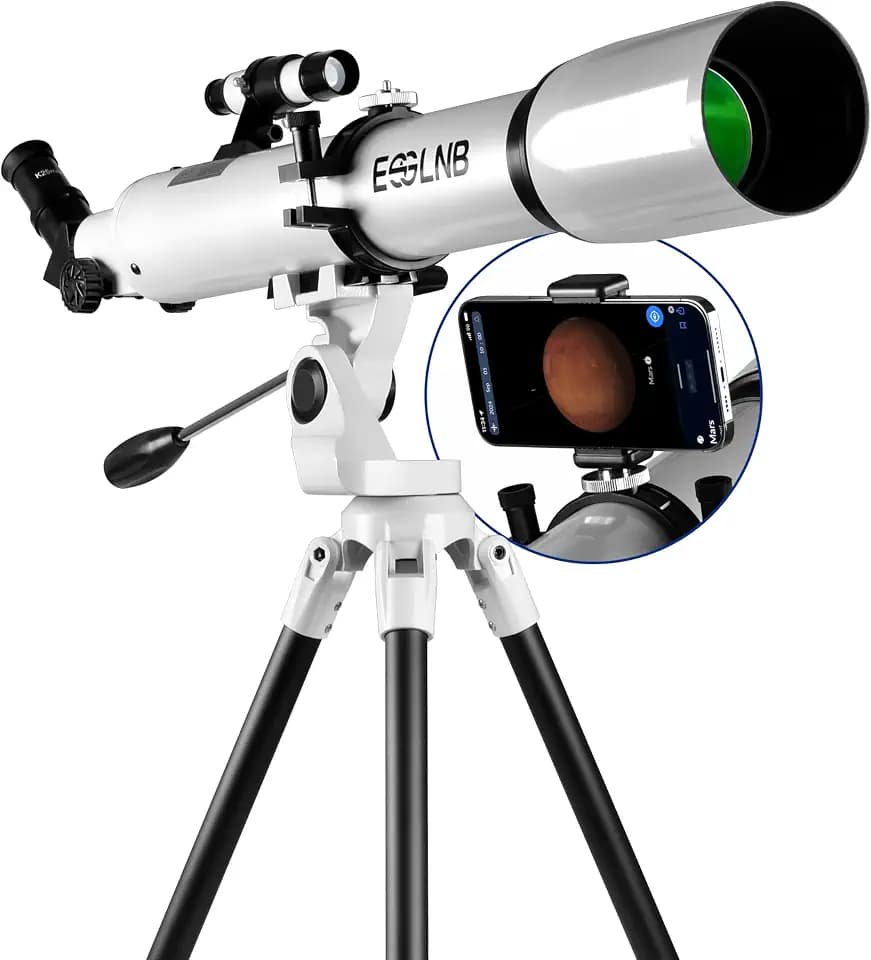 ESSLNB Telescope for Adults Astronomy, 80mm Aperture 700mm Refractor Telescopes for Beginners, Professional High Transmission Travel Telescope with Stargazing APP Phone Adapter (Medium)