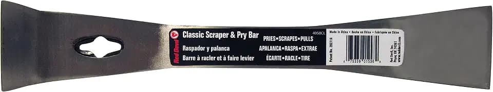Red Devil 4050CL Classic Scrape & Pry Bar - Heavy-Duty Multi-Purpose Tool, Hardened Steel Construction, Dual Chisel Edges