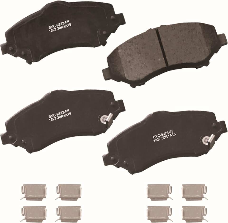 Bendix Premium SBC1327 Ceramic Front Brake Pads for Town & Country, Grand Caravan, Journey, Liberty, Wrangler, Routan (models with Single Piston Calipers, 302mm Front Rotors, 305mm Rear Rotors)