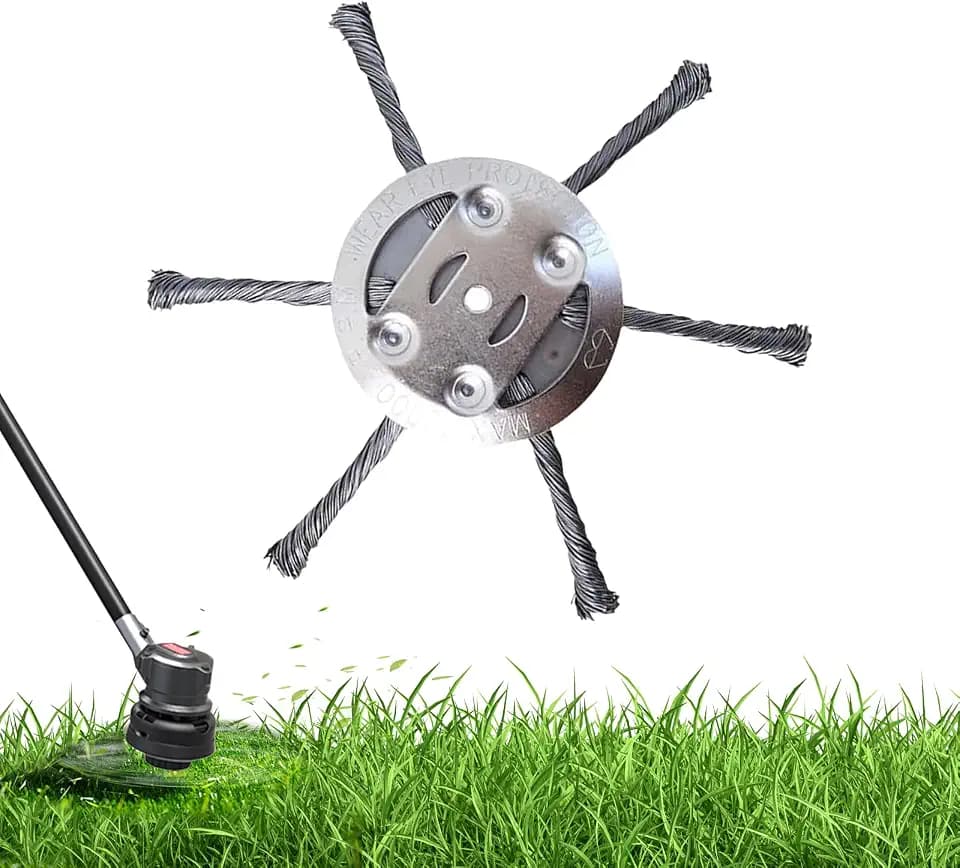2025 New 6 Inches Steel Wire Grass Trimmer Head, Universal Steel Wire Weed Trimmer Head Replacement for Electric Battery Powered Cordless String Trimmer, Weed Eater, Metal Weed Eater Blade