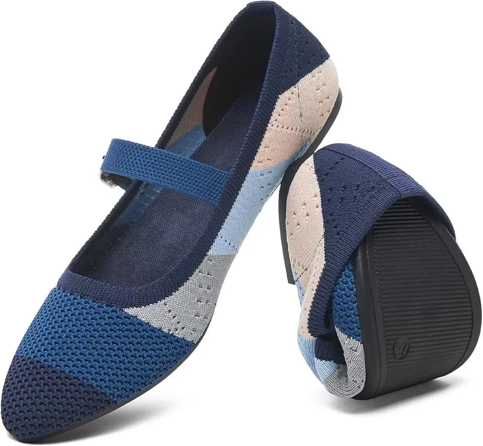 Women's Ballet Flat Mary Jane Flats Slip on Laides Dress Flats with Strap
