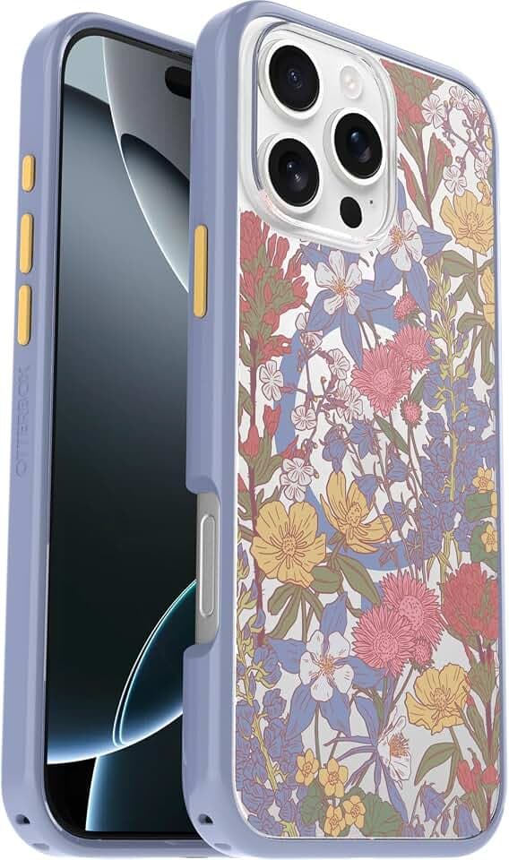 OtterBox Symmetry Series Clear MagSafe transparente Hülle für iPhone 16 Pro Max, stoßfest, sturzsicher, schützende Hülle, 3X getestet nach Militärstandard, Lila