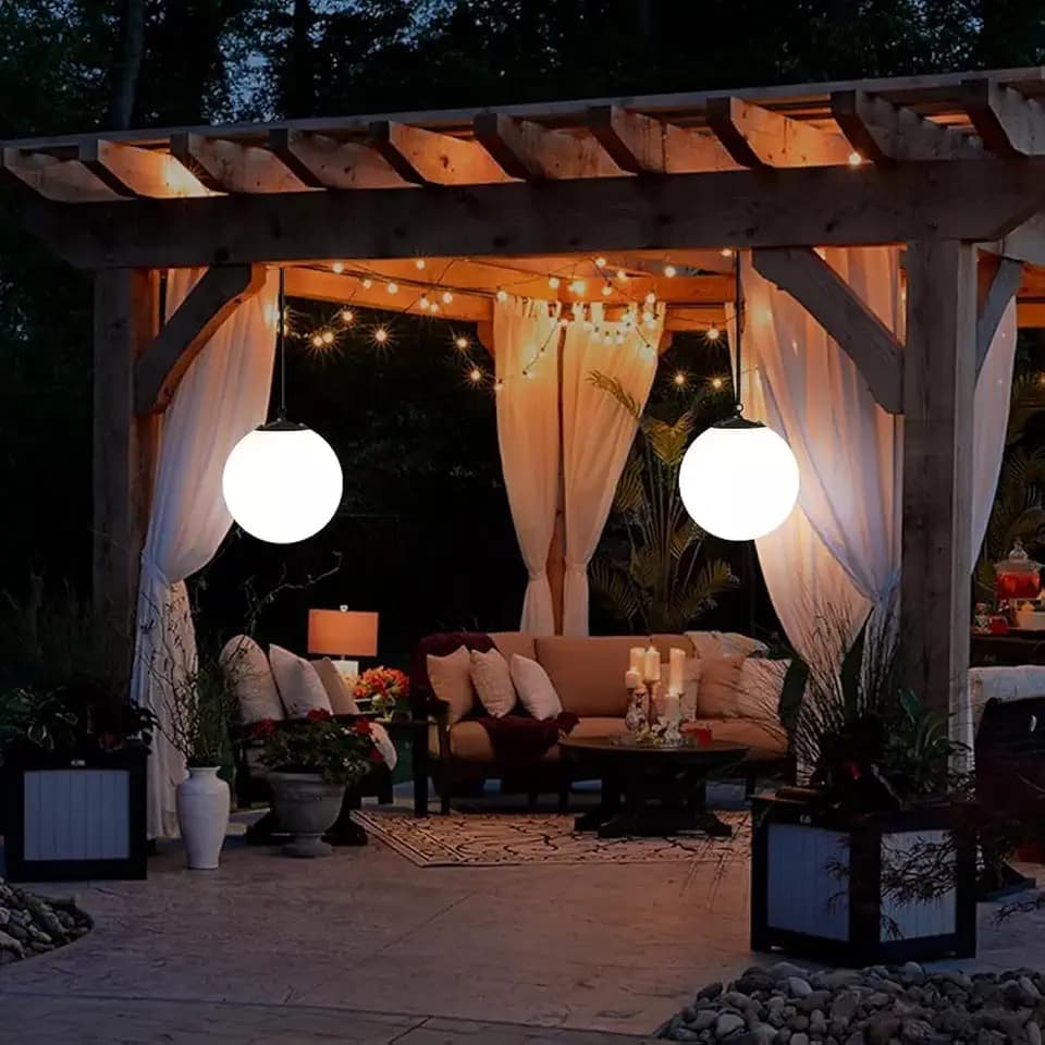 SOLAR-HÄNGEKUGELN Bianco, 2ER Set - LED LEUCHTKUGEL-Set SOLARBETRIEBEN - 2X SOLAR LED-Kugeln