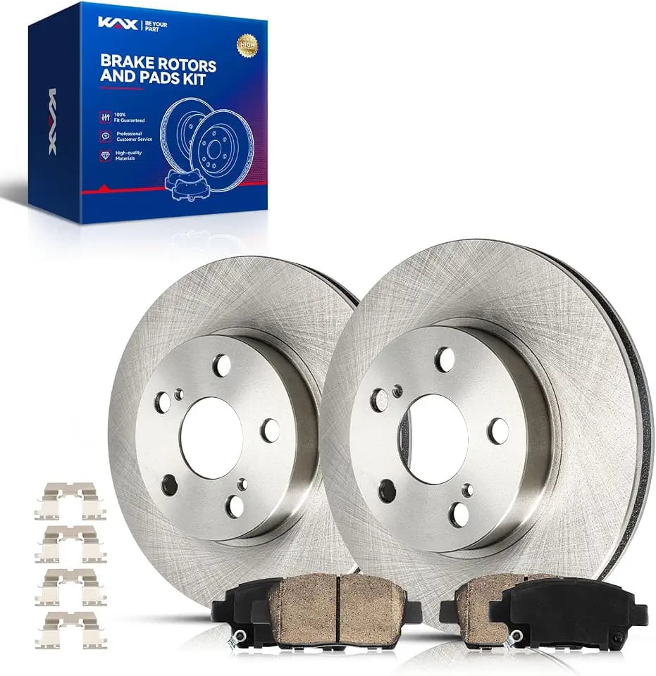 KAX Front Brake Kit, OE Brake Rotors and Ceramic Brake Pads | Fits Toyota Prius 2004 2005 2006 2007 2008 2009, Automotive Replacement Brake Kit