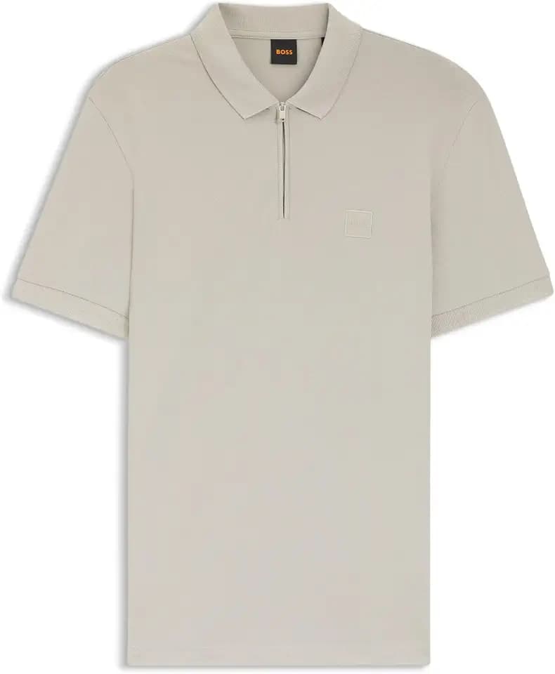 BOSS Slim-fit Poloshirt Aus Stretch-Baumwolle Mit Reißverschluss
