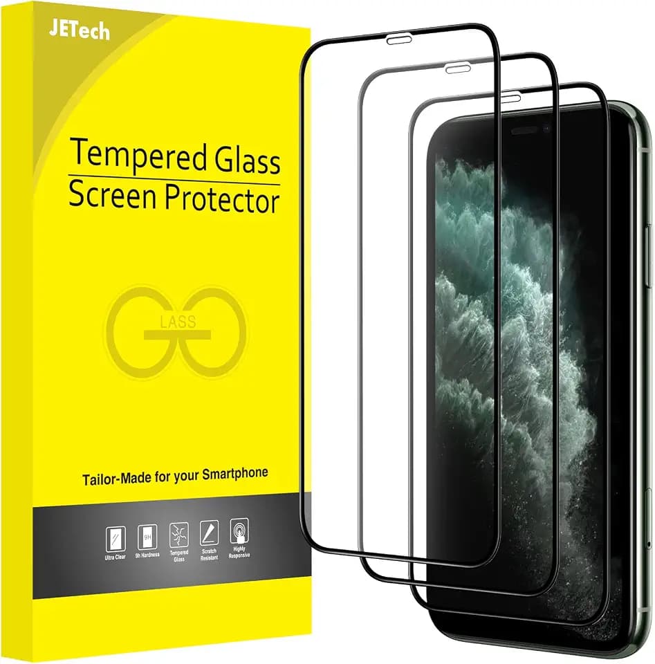 JETech Full-Coverage Screen Protector for iPhone 11 Pro/Xs/X, 3-Pack