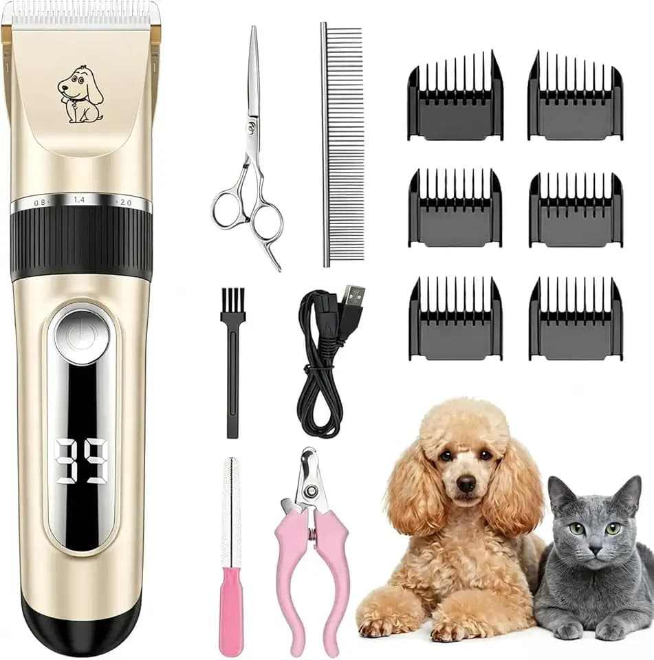 Hundeschermaschine Leise mit LED IPX7 für Hunde und Katzen