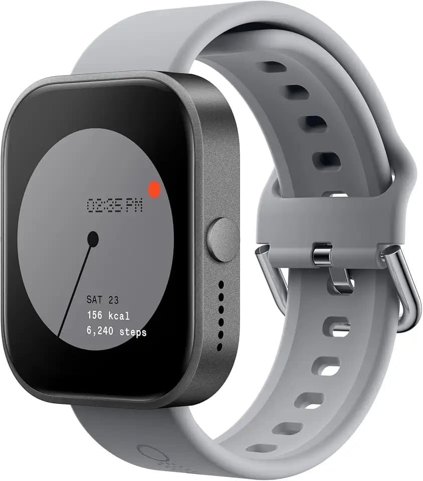 CMF by Nothing Watch Pro Smartwatch mit 1.96 AMOLED display, Fitness-Tracker, Multisystem-GPS, Bluetooth-Anrufe mit AI Noise Reduction und bis zu 13 Tagen Akkulaufzeit - Aschgrau
