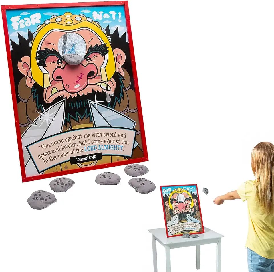 Fun Express 15 1/4" x 19 1/2" Religious David & Goliath Bean Bag Toss Game - 7 Pieces