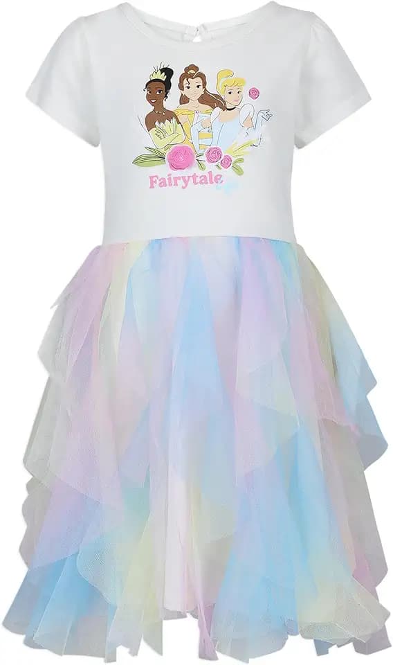 Disney Princess Tiana Belle Cinderella Girls Dress for Toddler to Big Kids