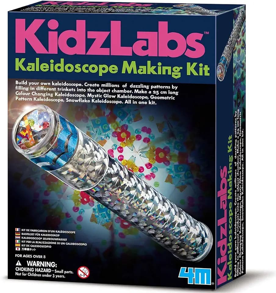 4M Kidzlabs Kaleidoscope Making Kit - Optical Light Physics Stem Toys Craft Gift for Kids & Teens, Boys & Girls (3435)