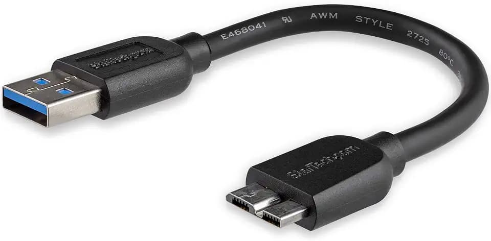 StarTech.com 15cm schlankes SuperSpeed USB 3.0 A auf Micro B Kabel - St/St - USB 3.0 Anschlusskabel - Schwarz