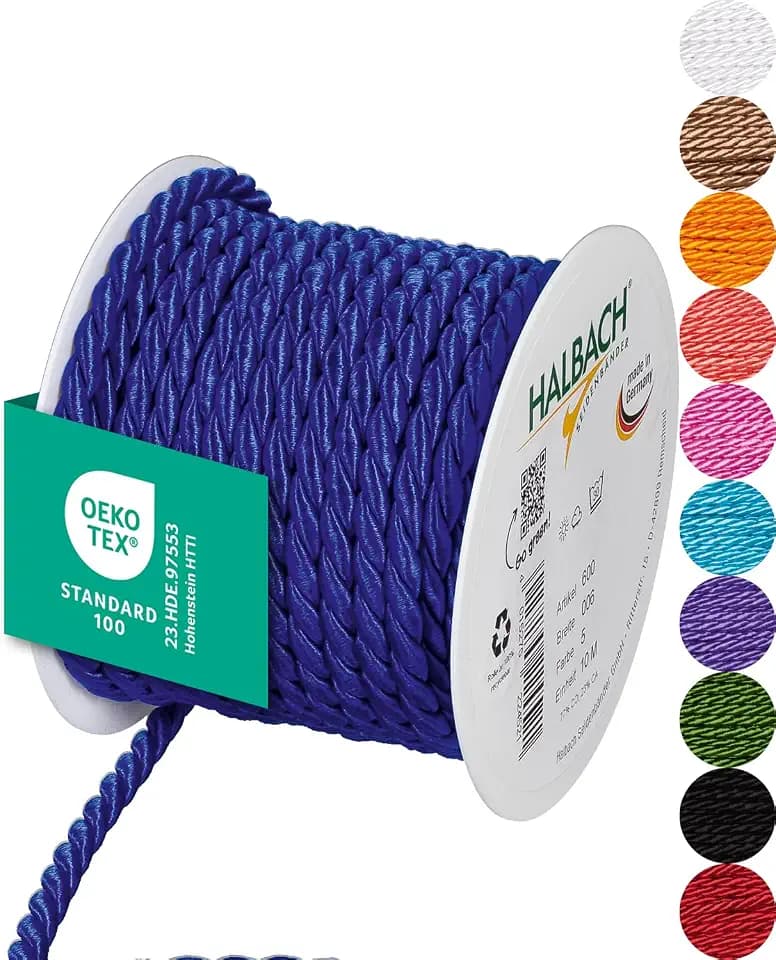 Halbach Satinkordel, 6 mm x 10 m, blau