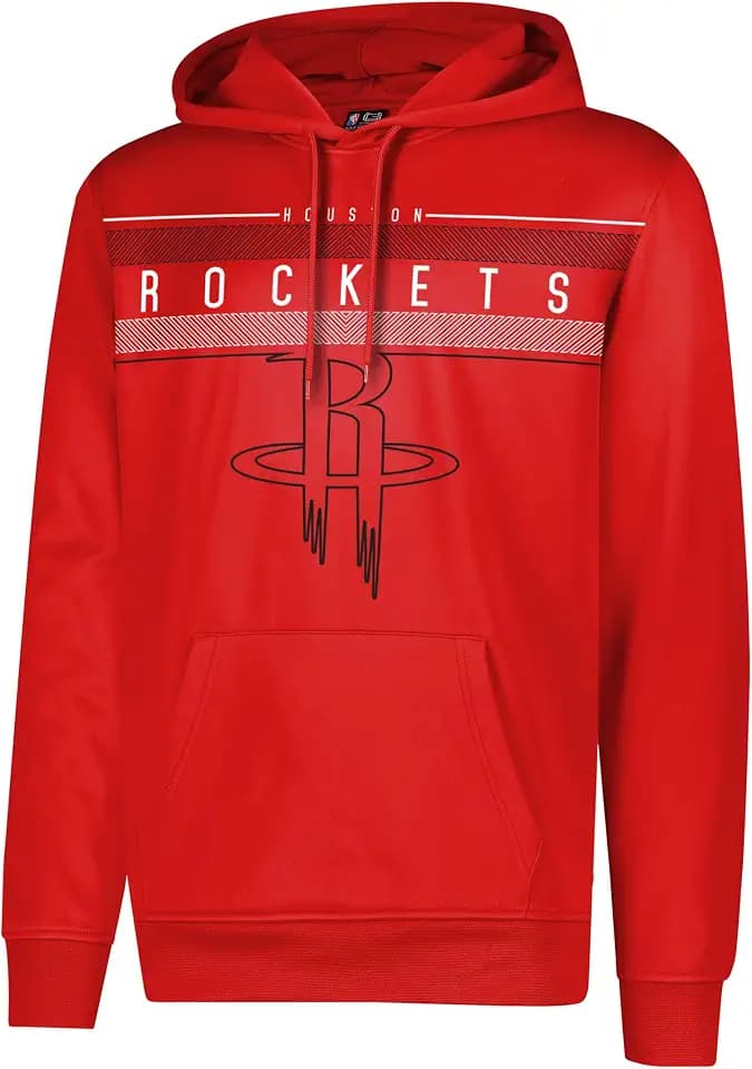 NBA Herren Fleece Hoodie Pullover Sweatshirt Poly Midtown, Herren, Midtown Hoodie,GHM1461F-HR-XLarge, rot, X-Large