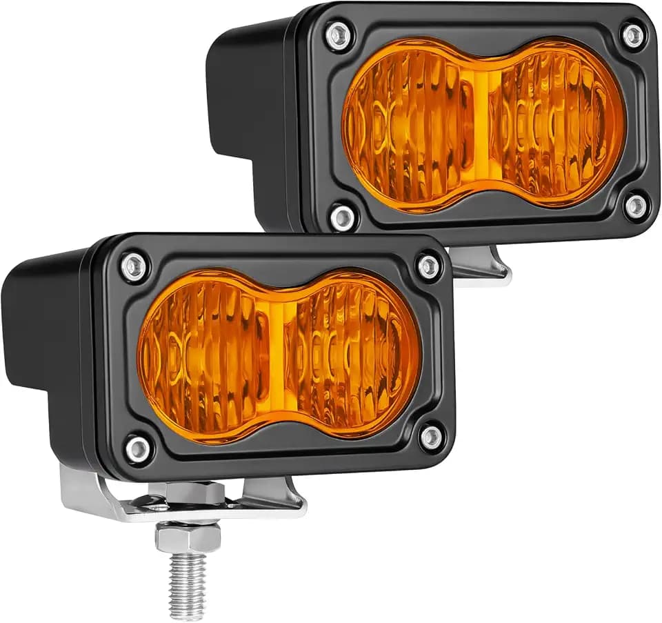 LED Pods Amber 3" Driving Fog Light Pod Offroad Light Cube