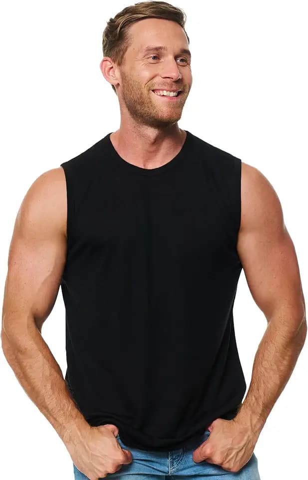 Merino.tech 100% Merino Unterhemd Herren Tank Top, Muskelshirt Gym Sport