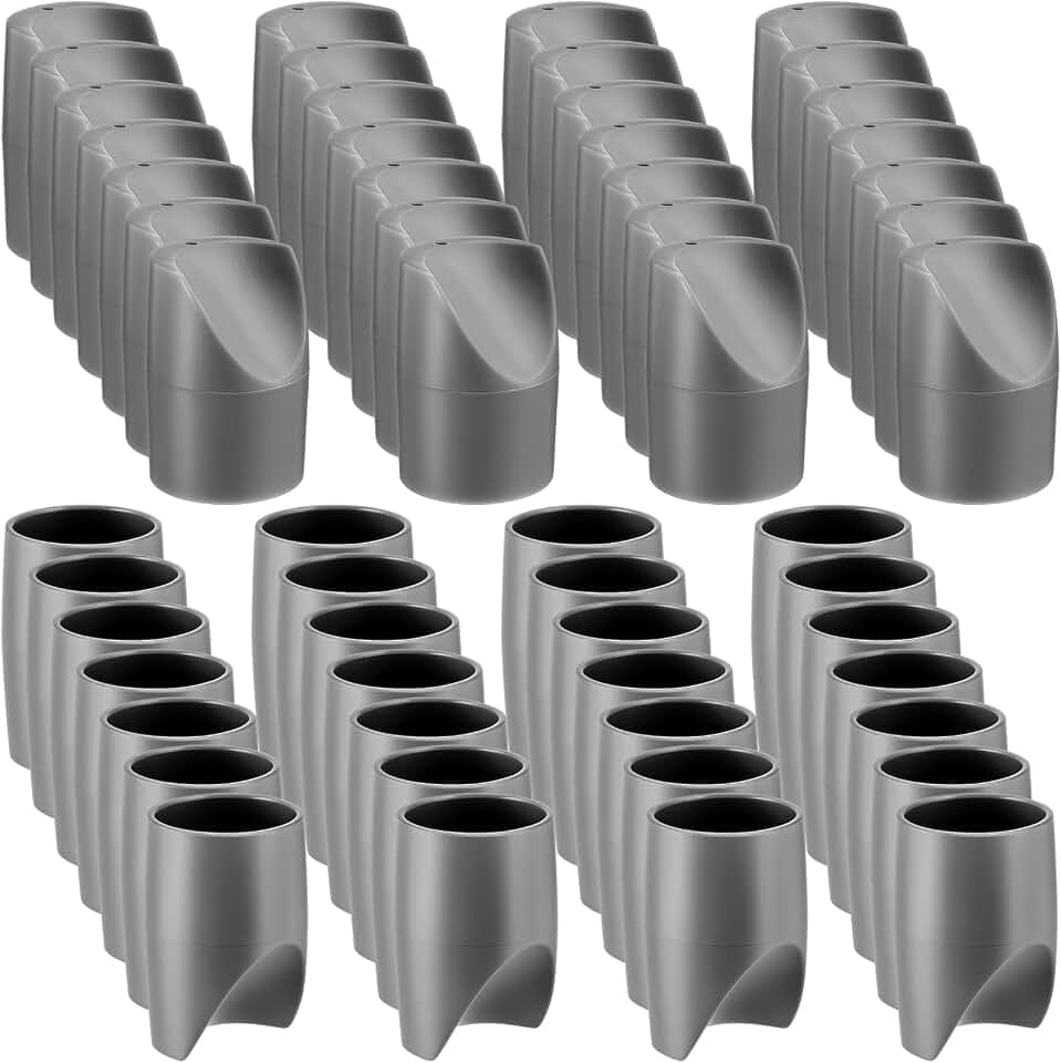 100 Pcs Gray Chair Leg Caps 7/8" OD V-tip for Folding Chairs