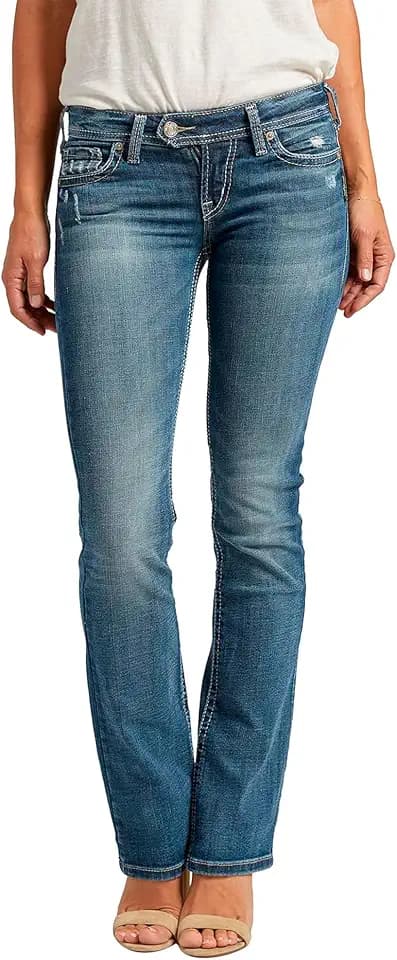 Silver Jeans Co. Women's, Tuesday Low Rise Slim Bootcut Jeans
