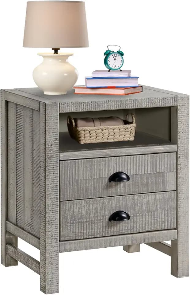 Alaterre Furniture Windsor Small Night Stand, Gray Driftwood, 25”