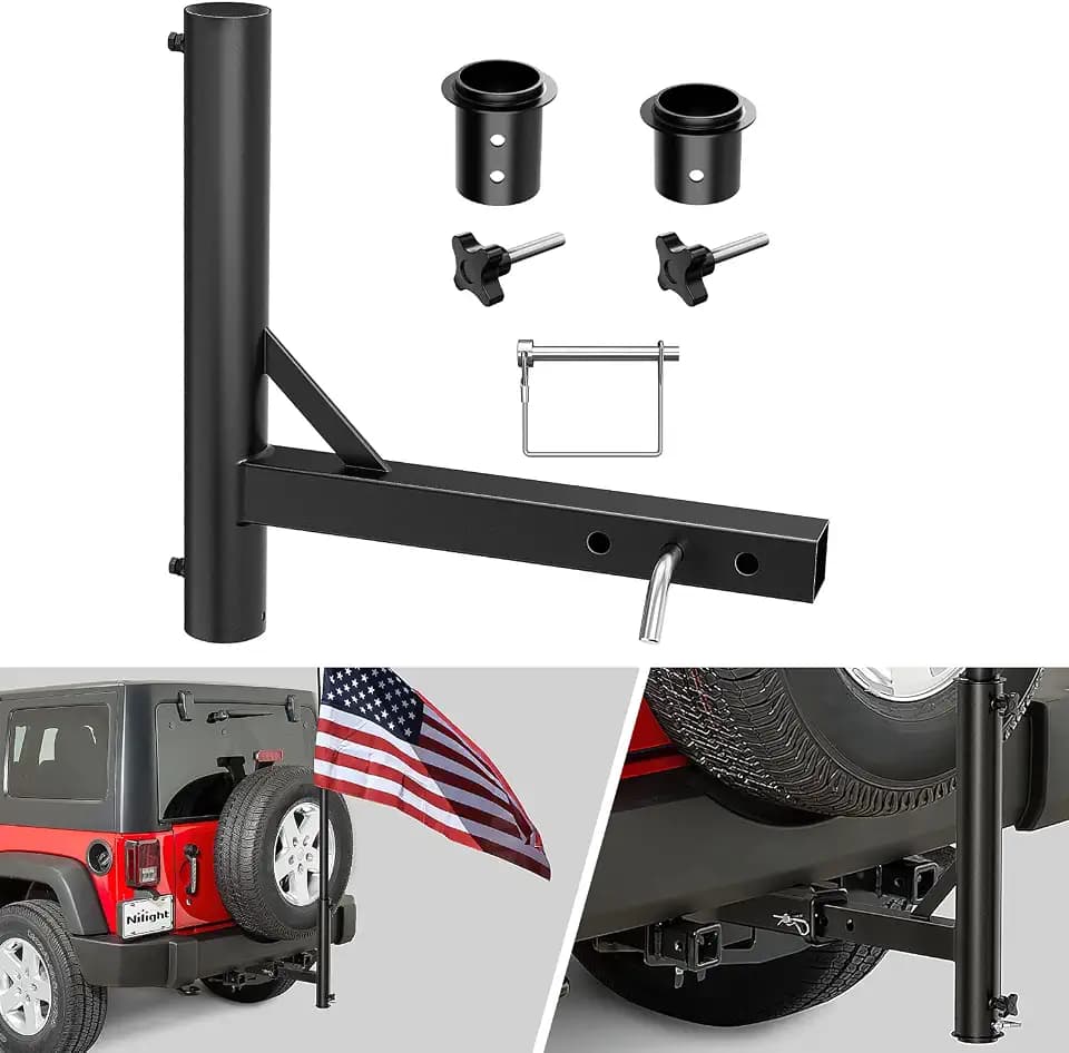 Nilight Hitch Mount Flagpole Holder for 2 Inch Receiver