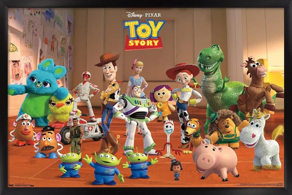 Trends International Disney Pixar Toy Story 4 - Collage Wall Poster, 22.375" x 34", Black Framed Version