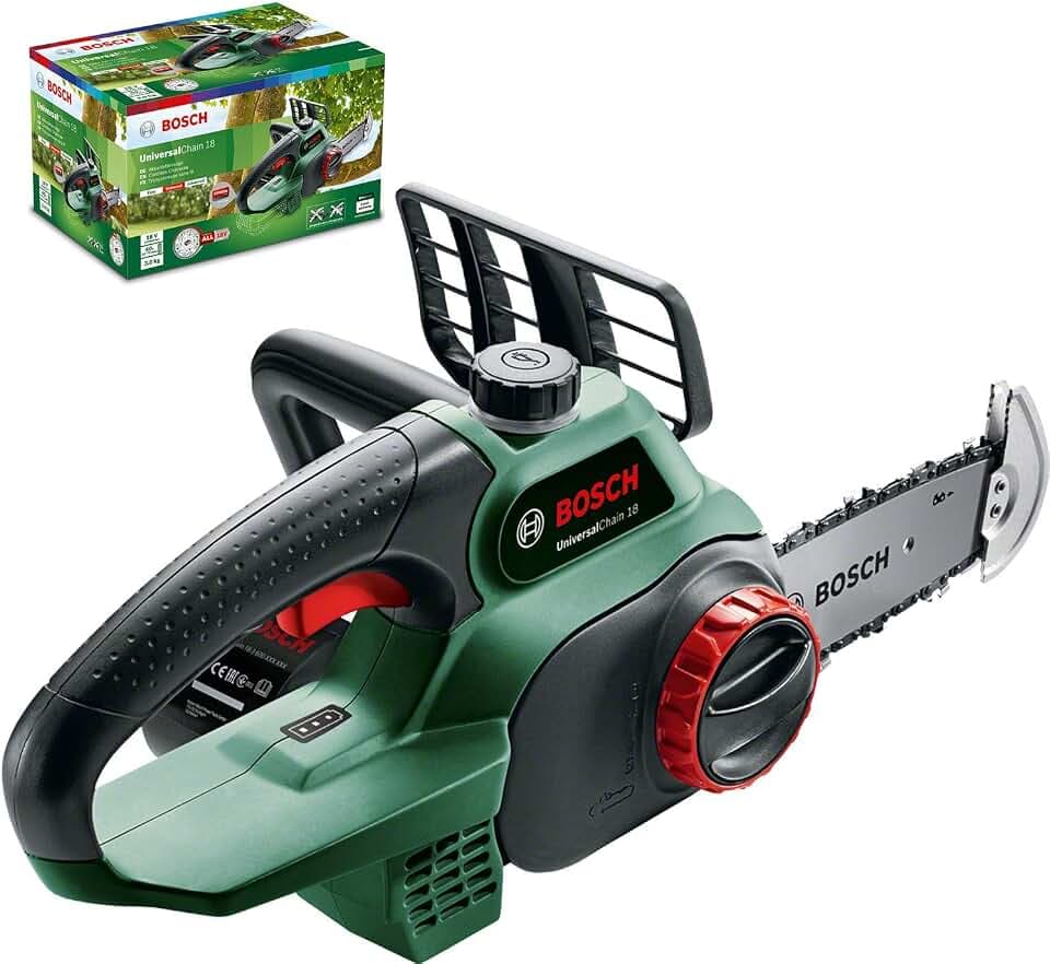 Bosch Home and Garden Akku Kettensäge Universalchain 18 (ohne Akku, 18 Volt System, im Karton), 06008B8001, Grün, Norme