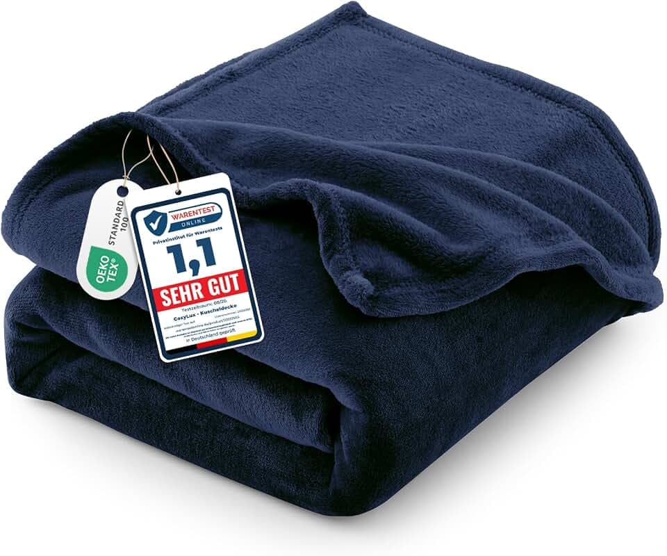 CozyLux Kuscheldecke Flauschig Decke 150x200 cm Marineblau