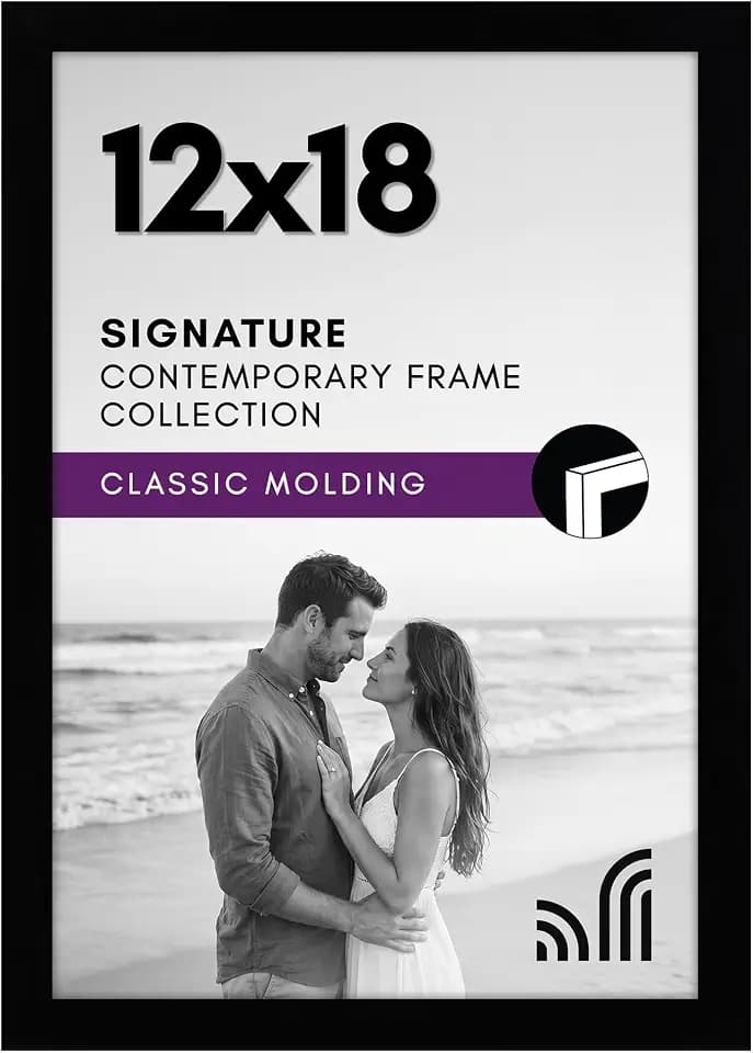 Americanflat 12x18 Picture Frame - Engineered Wood - Black