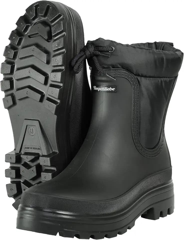 Regenliebe Damen Regenstiefel Cozy schwarz Halbschaft Gummistiefel Feel Good warm gefüttert