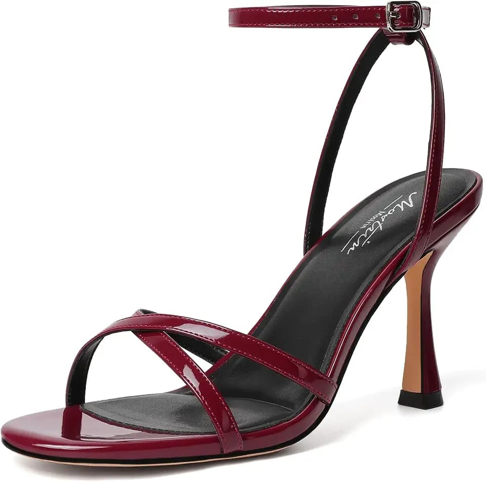 Mostrin Strappy Heels for Women Ankle Strap Heels Women's Heeled Sandals for Party Prom Wedding