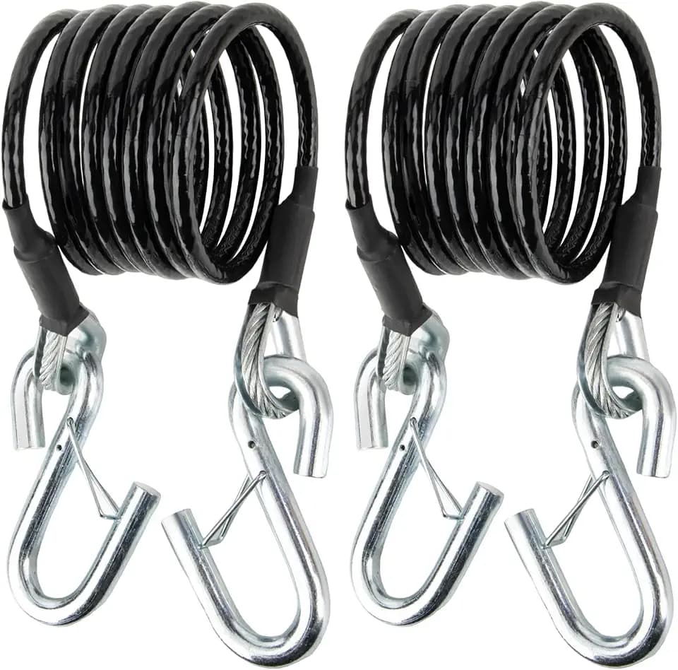 PSLER Safety Cable kit with S-Hooks Replace BX88196 7FT 7500lbs 2PCS 84"