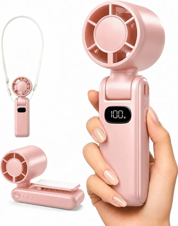 TUNISE Tragbarer Ventilator, Mini Handventilator 3600 mAh, wiederaufladbar
