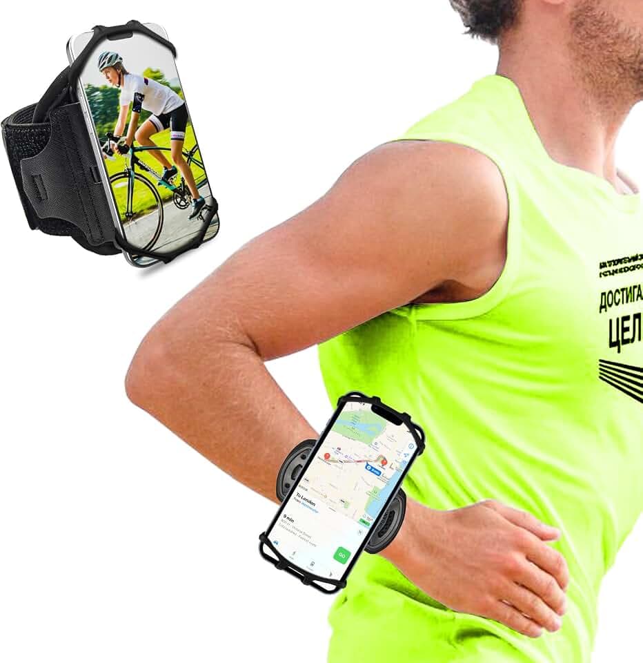 Sportarmband Handy,360° drehbar Phone Holder for Running – abnehmbares Handgelenk-Sportband für 4–6,5″ iPhone 17/16/15/14 Pro, Galaxy S25/S24/S23, Samsung, Huawei etc.