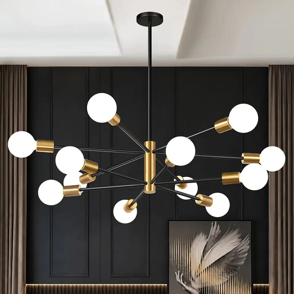 Sputnik Chandelier Ceiling Light Fixture 12-Light Dining Room Light Fixture