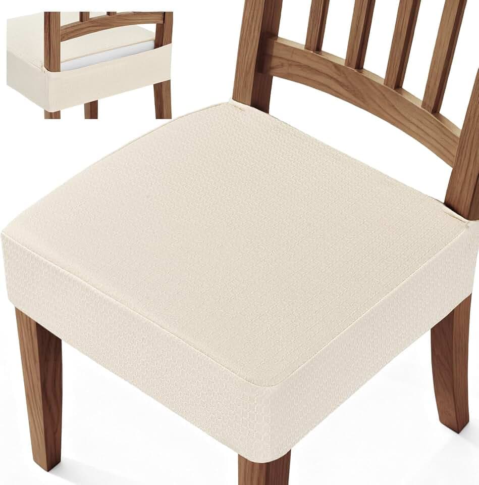 Songrey Waterproof Chair Covers for Dining Chairs, Set of 4, Beige