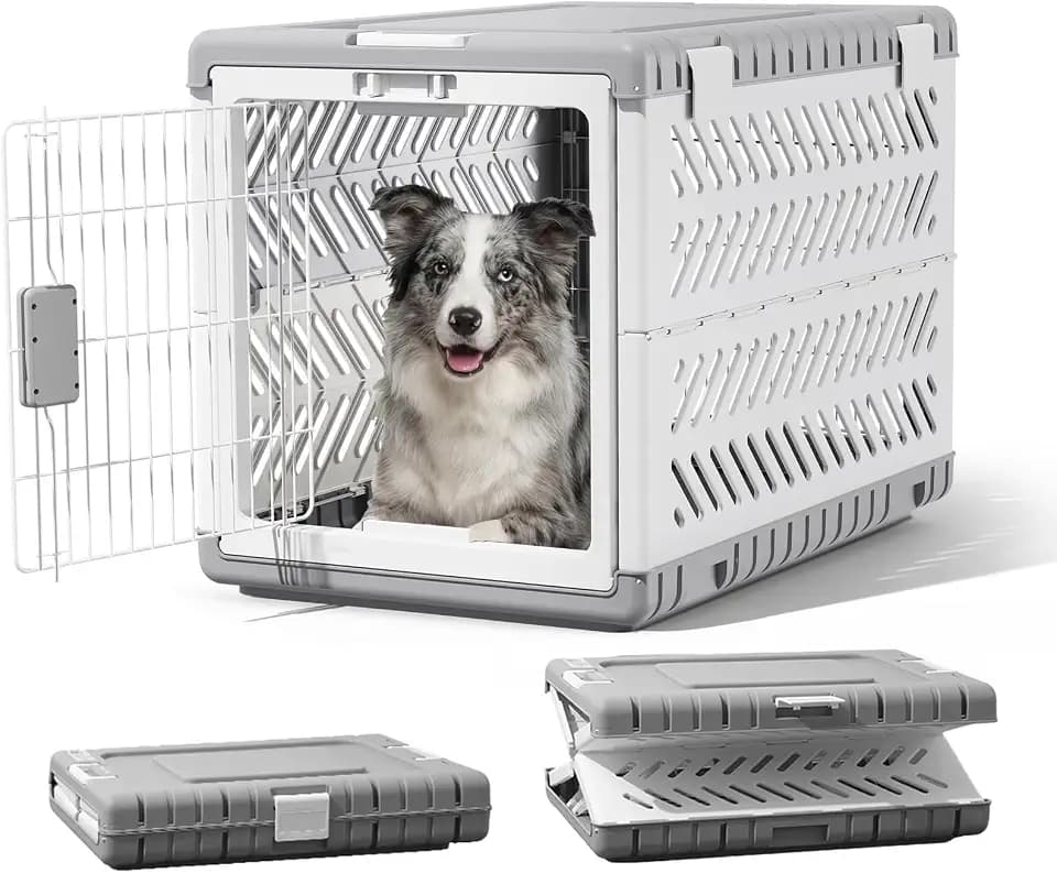 Gardner Pet Faltbare Hundetransportbox, Acryl-Hundebox 92x58x66cm, Weiß