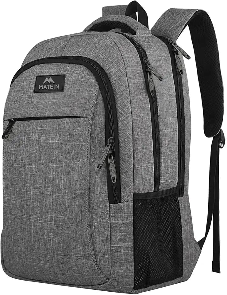 MATEIN Travel Laptop Backpack, 15.6 Inch College School Computer Bag, Grey