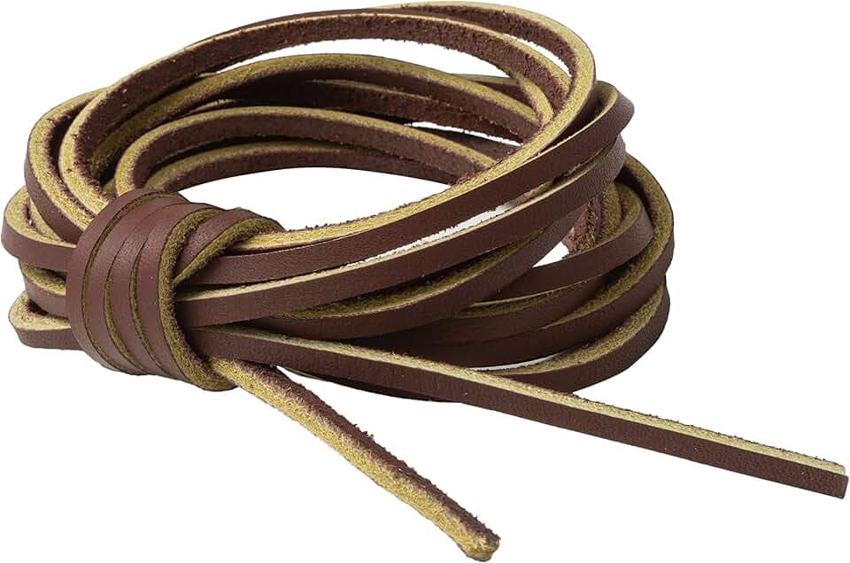 IPEA Lederband für Schuhe, Accessoires, Mode - 3 Meter Lange Quadratische Ledersenkel Schnürsenkel Premium Echtes Leder- Kreationen, Armbänder – Color Braun Choco, BSLACCIO-102