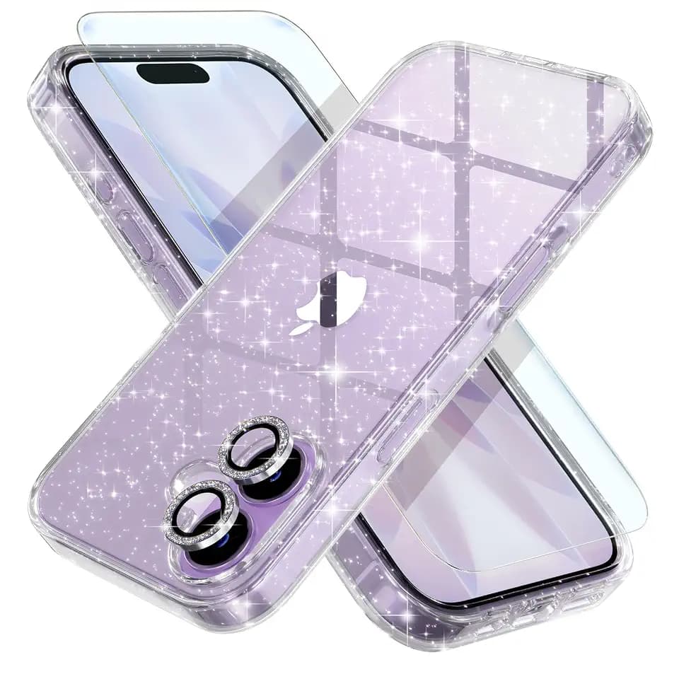 Choiche for iPhone 17 Case Clear Women Girly (Glitter Clear)