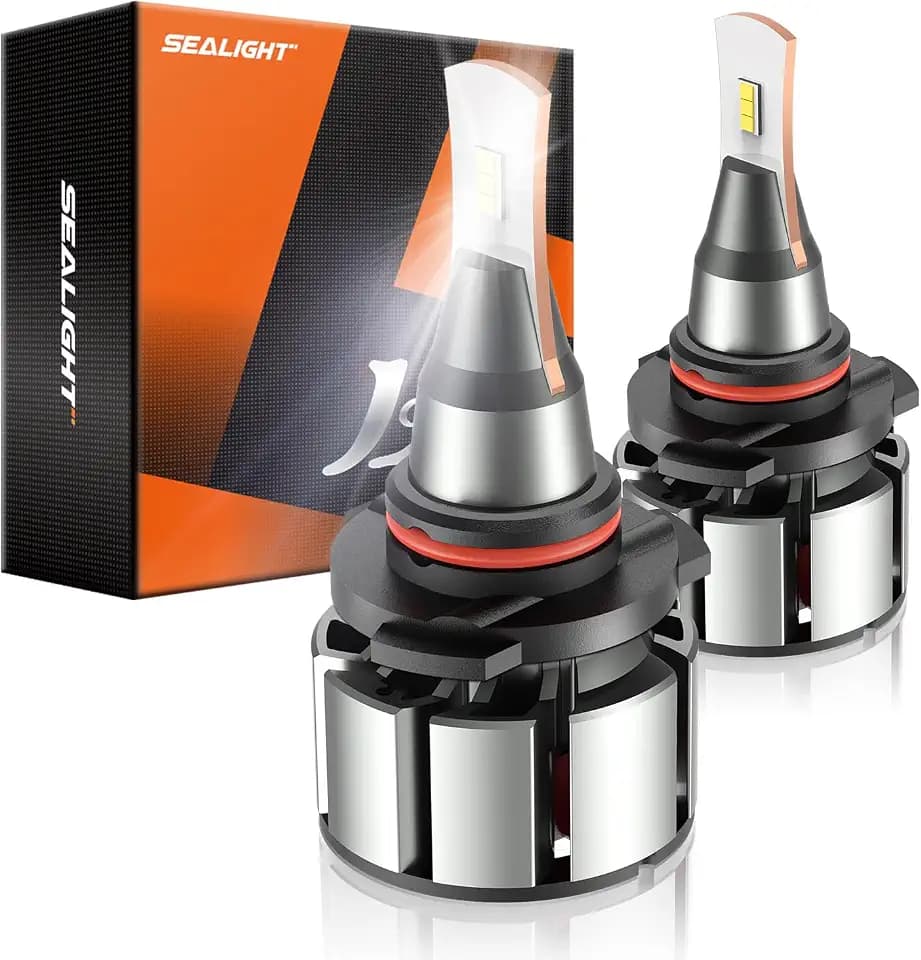 SEALIGHT 9006 LED Bulbs, L2 HB4 24,000LM Super Brightness 6000K Cool White Fog Bulbs, IP68 Waterproof, Plug and Play, 15000RPM Turbo Fan, 60000Hrs Lifespan, 1:1 Size Driving Bulbs, Pack of 2