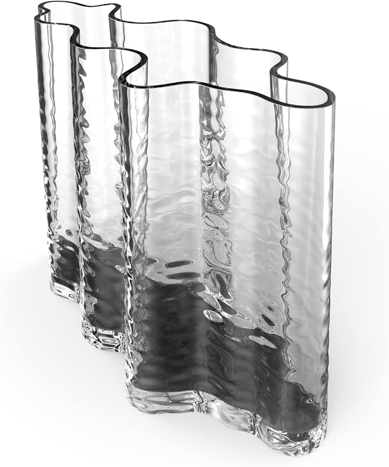 Cooee Design Gry Wide Vase 24cm Clear, Glasvase, Tulpenvase, klare Farbe