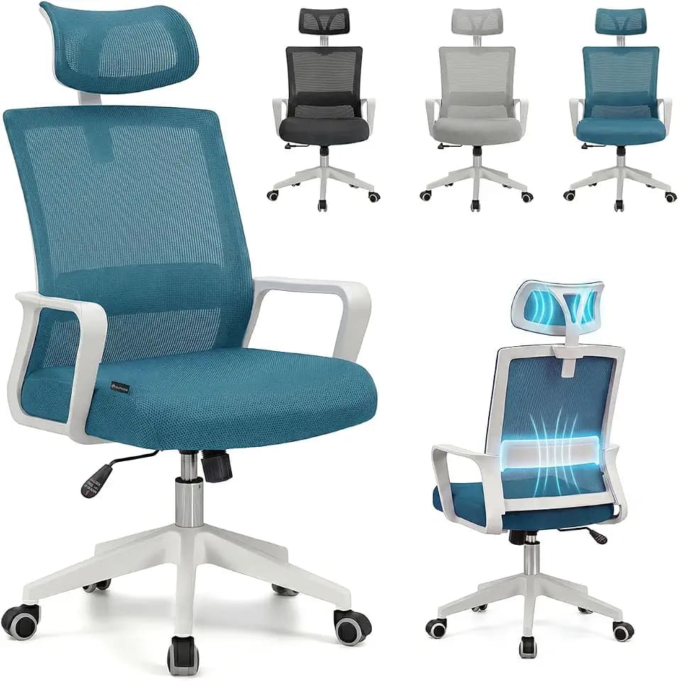 duehome Ergonomischer Bürostuhl Dafne mit Kopfstütze