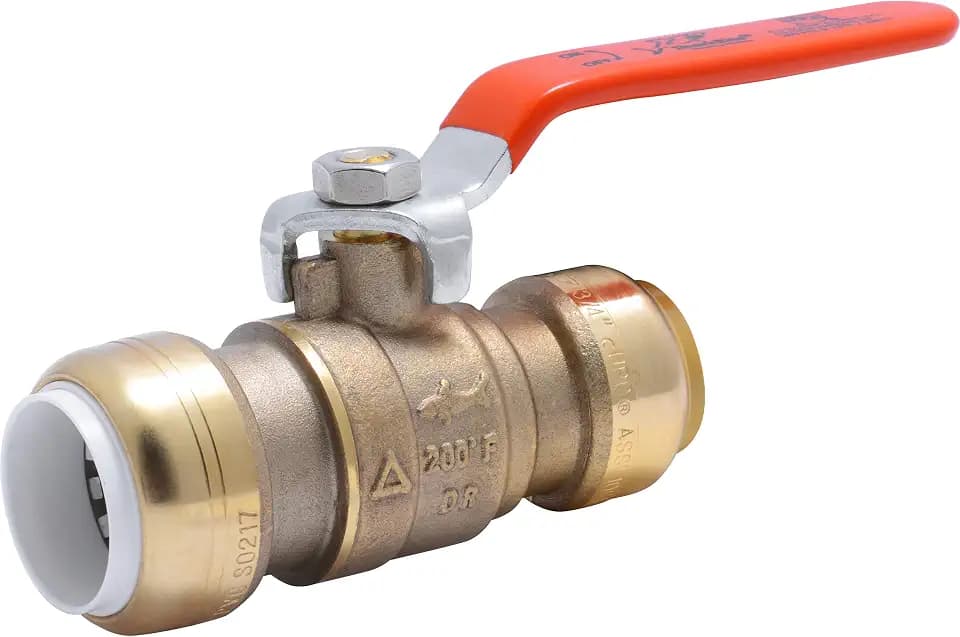 SharkBite 3/4 Inch PVC x 3/4 Inch CTS Ball Valve, Push to Connect Brass Plumbing Fitting, PEX Pipe, Copper, CPVC, PE-RT, HDPE, 25550LF