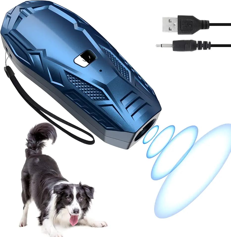 Anti Bell Gerät Hunde, Tragbares Ultraschall Antibell Ultraschall Gerät mit Doppelfrequenz, 16.4 Fuß Effektives Antibell für Hunde für das Training im Innen- und Außenbereich