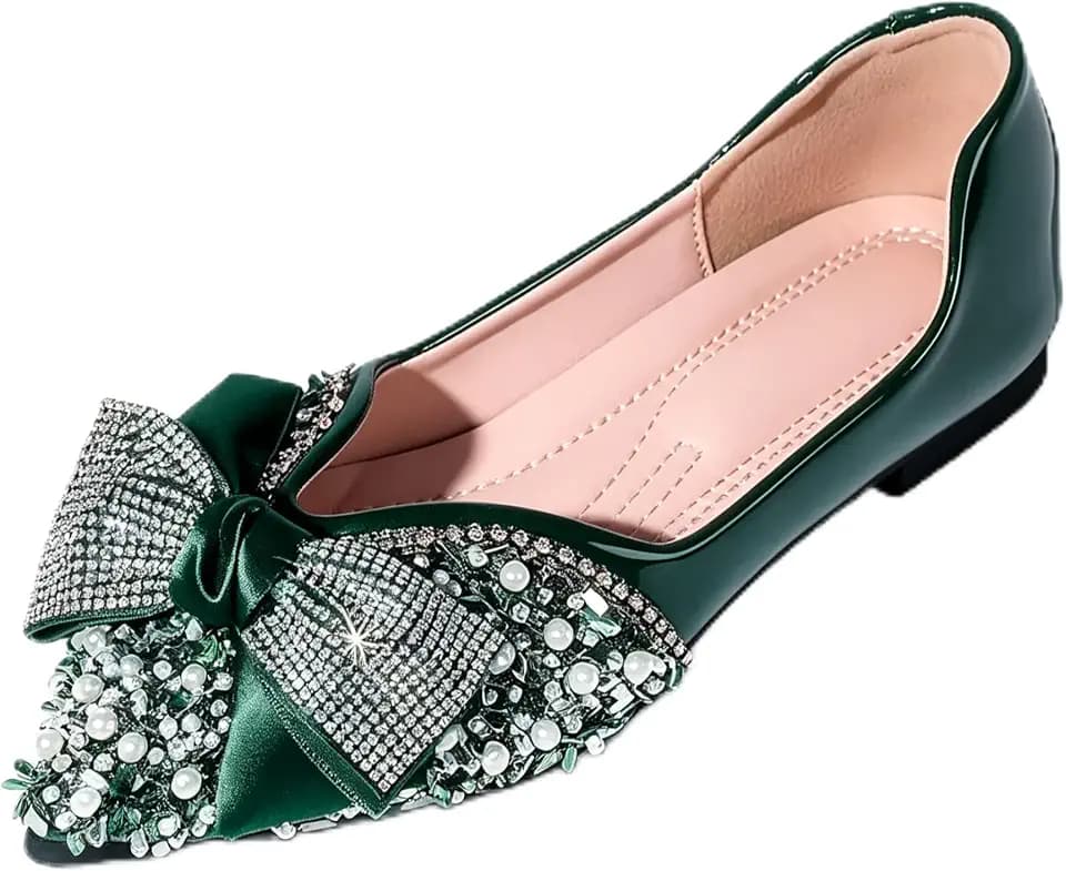 Flats for Women Pointed Toe Fashion Wedding Shoes Work Casual Slip-On Dress Shoes Women Comfortable Dressy Flat