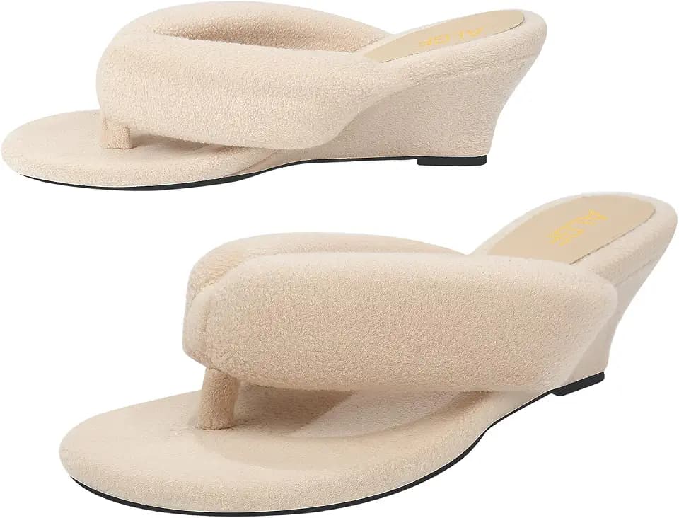 Women Wedge Sandals Open Toe Sandals for Women Women's Slippers Comfort Four Season Slide Shoes Platform Flip Flops Trendy Rubber Soles