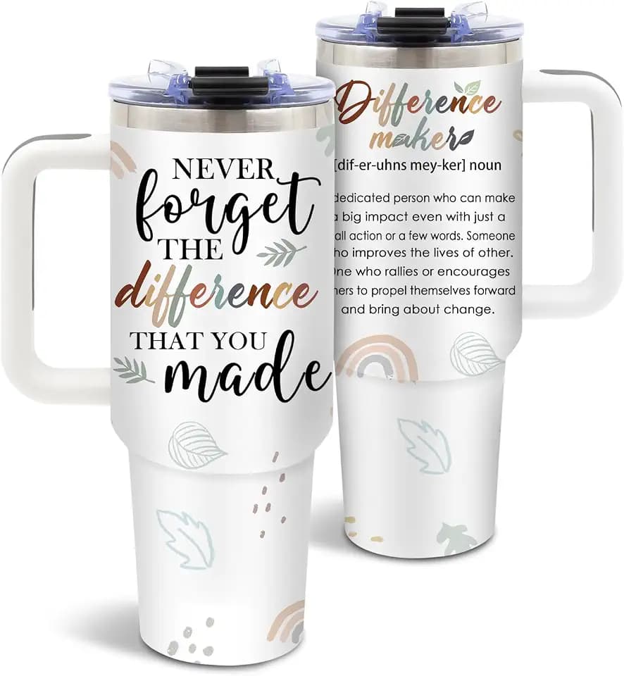 DUUV Thank You Tumbler 40oz, Insulated Appreciation Cup Gifts for Teacher