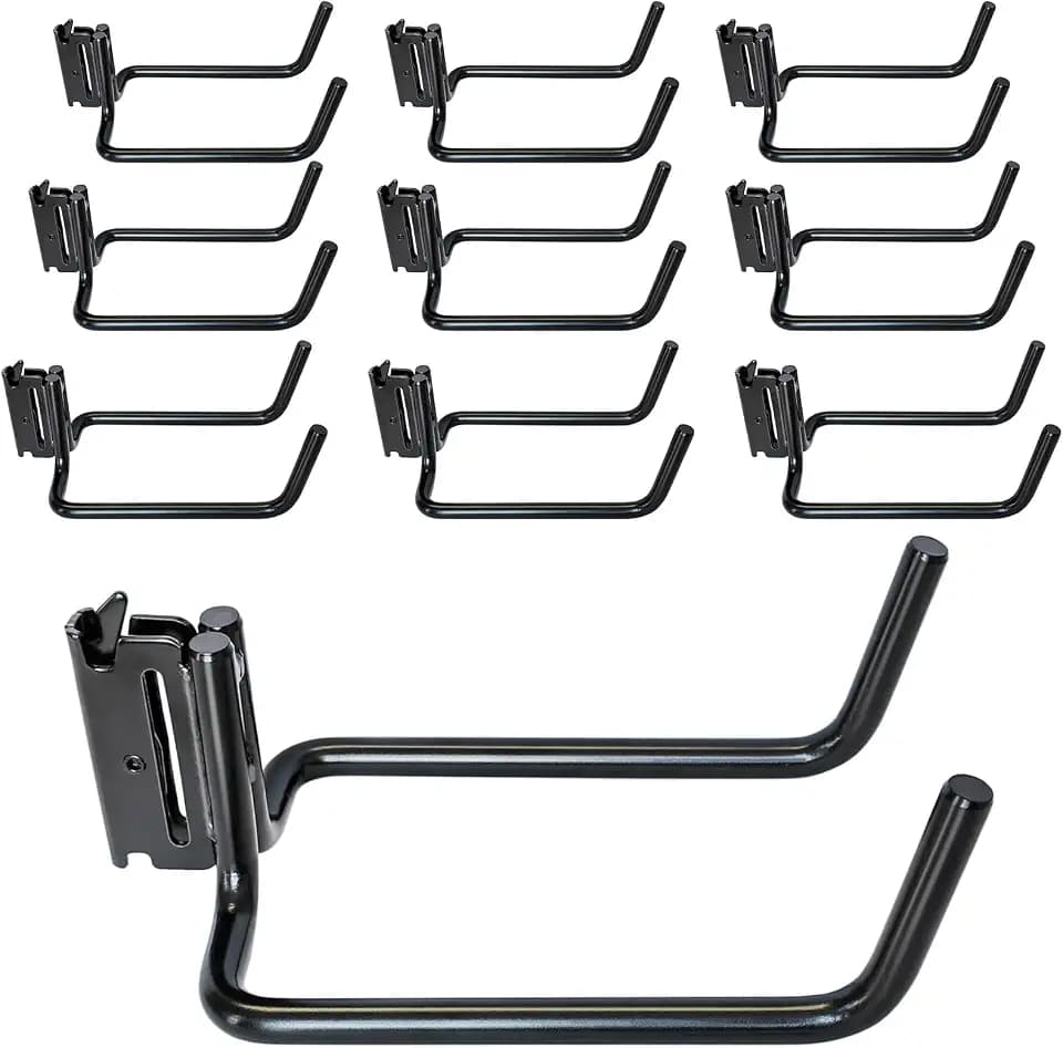 10-Pack E-Track Double J Hooks, 5.5-Inch Deep x 4-Inch Wide