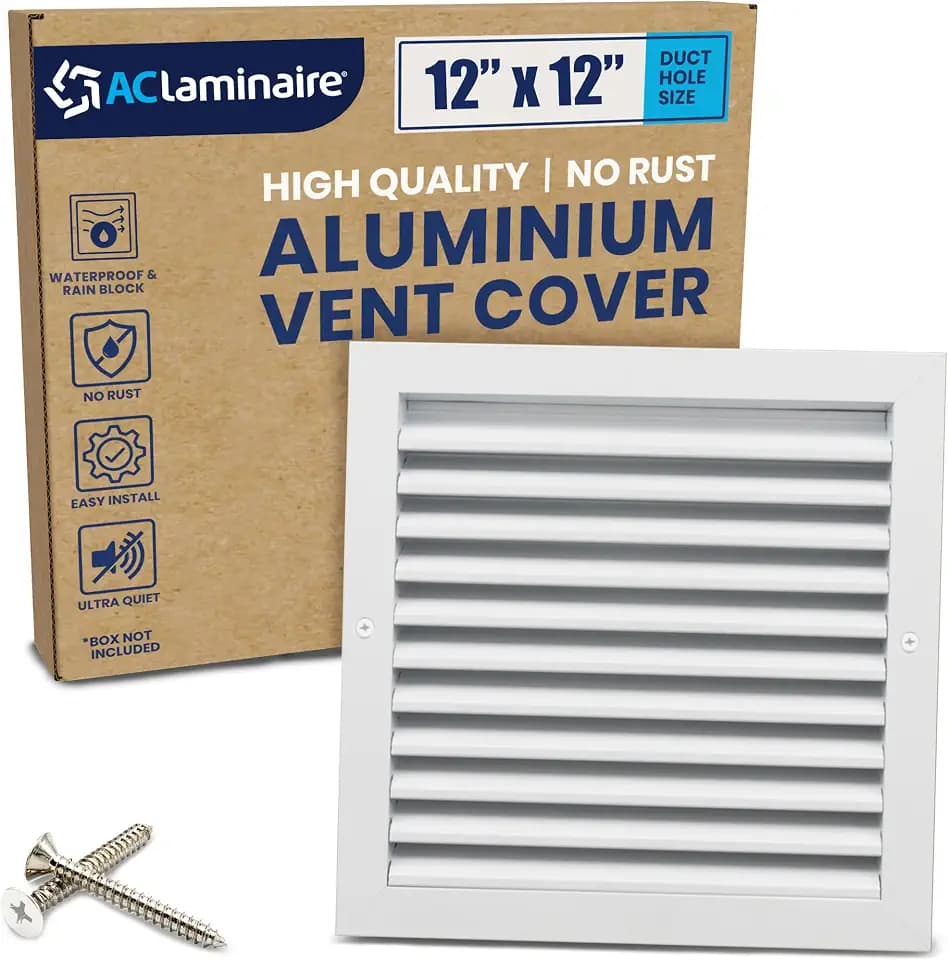 [12 x 12 Duct Hole] Vent Cover Wall Outside Exterior Aluminum Return House