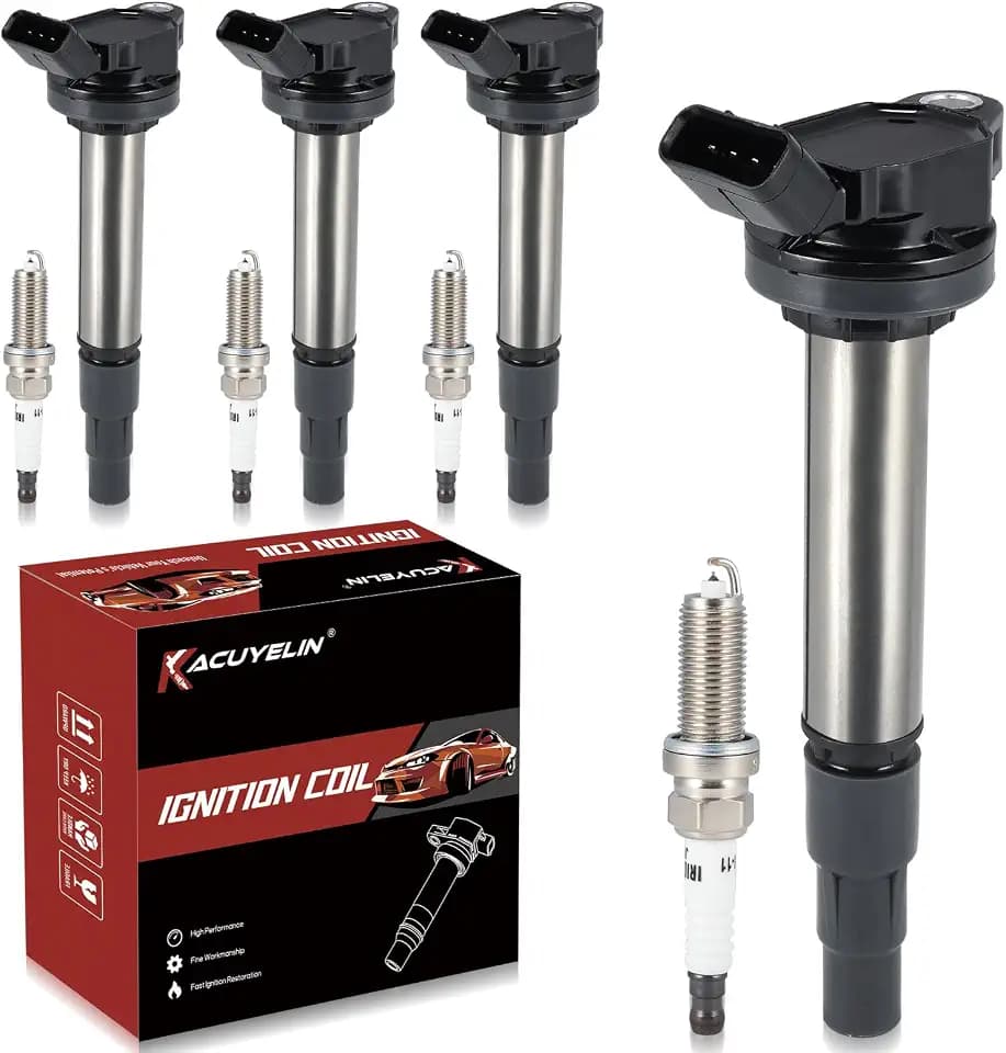 UF596 Ignition Coil Pack & Iridium Spark Plugs Compatible with Toyota Corolla Matrix Prius Prius Plug-In Prius V Lexus CT200h Scion xD 1.8L L4 2008-2015 UF596 Coil Pack Sets of 4